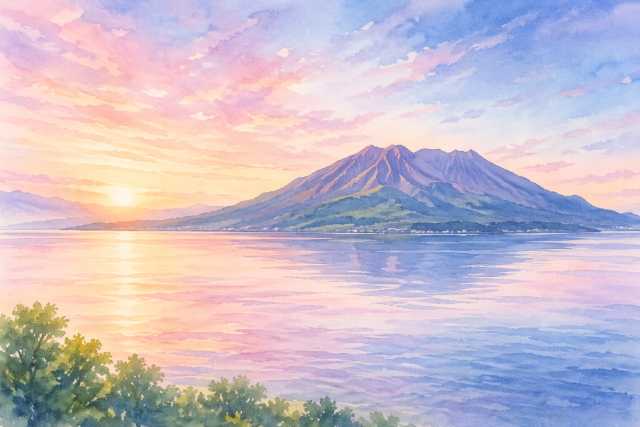 sakurajima-sunrise-bay