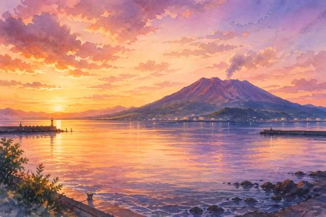 sakurajima-sunset-bay